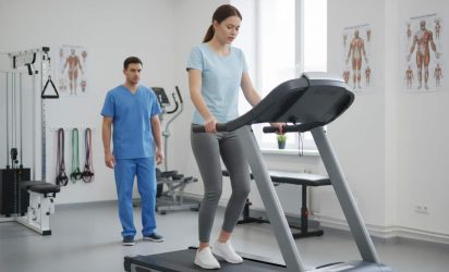 Piernas rígidas espalda tensa