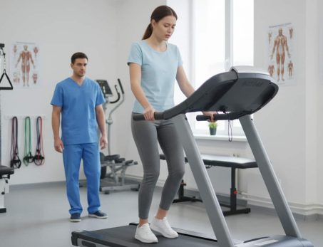 Piernas rígidas espalda tensa